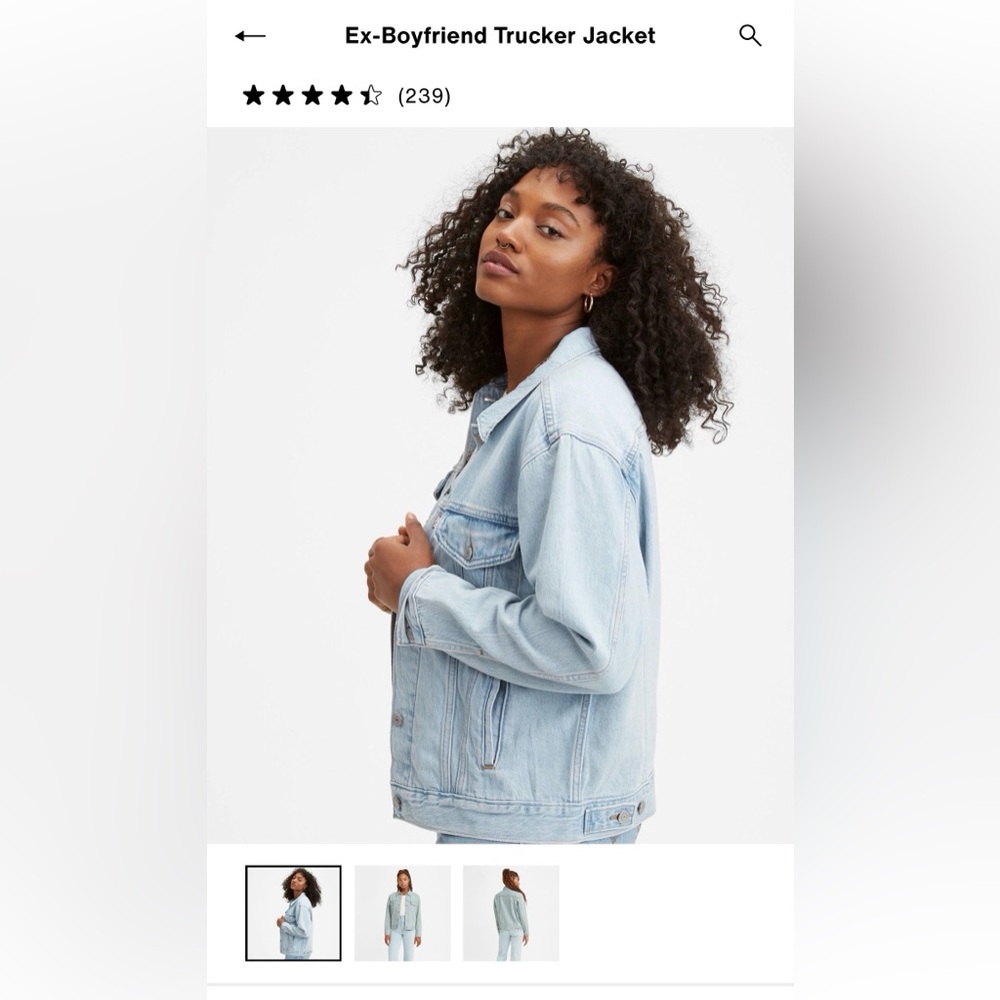 Levi’s Ex-boyfriend Trucker Jean Jacket Sz M